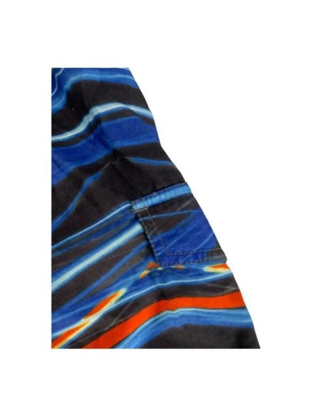Sonoma Life + Style Mens M Swim Trunks Black Blue Orange Striped Elastic Waist - Picture 3 of 9
